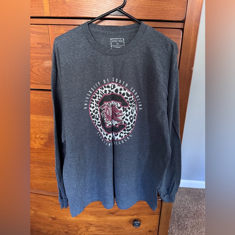 Women's charcoal South Carolina Gamecocks Long Sleeve Top - Picture 2 of 5
